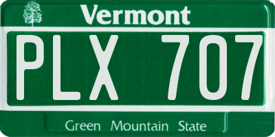 VT license plate PLX707