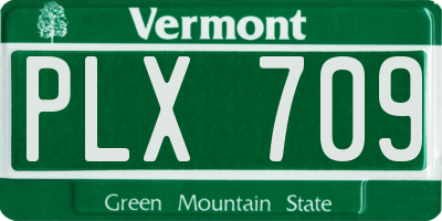 VT license plate PLX709