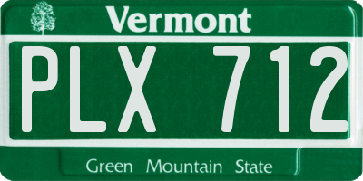VT license plate PLX712