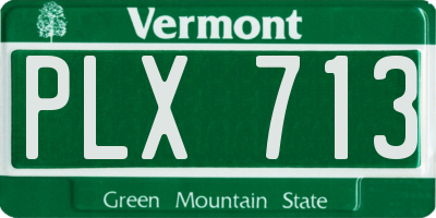 VT license plate PLX713