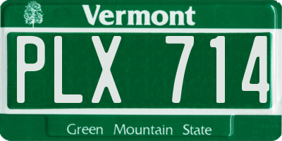 VT license plate PLX714