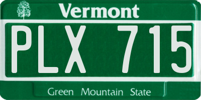 VT license plate PLX715