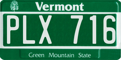 VT license plate PLX716