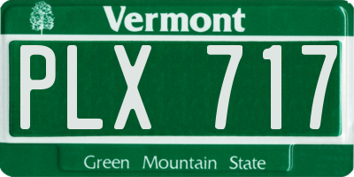 VT license plate PLX717