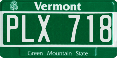 VT license plate PLX718