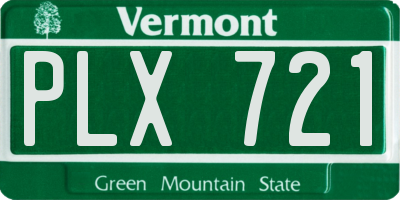 VT license plate PLX721