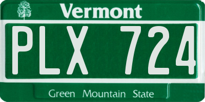 VT license plate PLX724