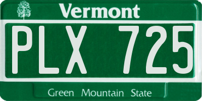 VT license plate PLX725