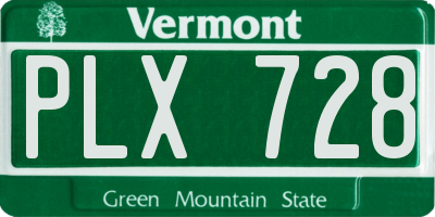 VT license plate PLX728