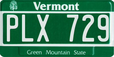 VT license plate PLX729