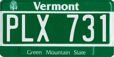 VT license plate PLX731