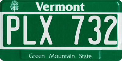 VT license plate PLX732