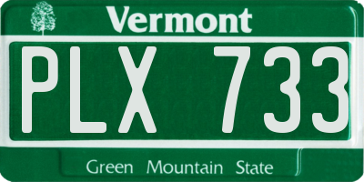 VT license plate PLX733