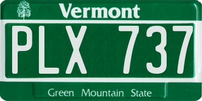 VT license plate PLX737