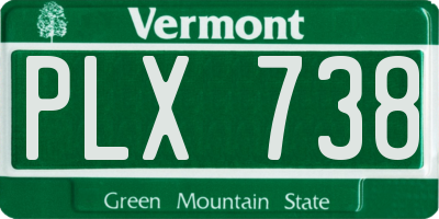 VT license plate PLX738