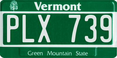 VT license plate PLX739