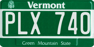 VT license plate PLX740