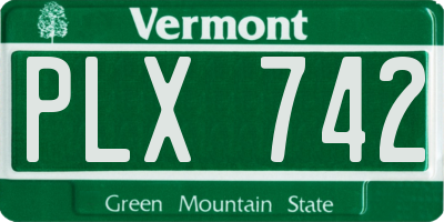 VT license plate PLX742