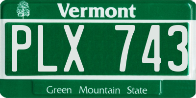 VT license plate PLX743