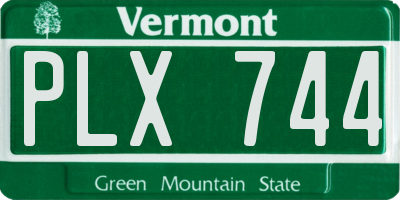 VT license plate PLX744