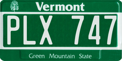 VT license plate PLX747