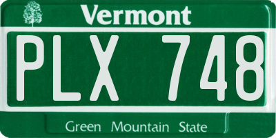 VT license plate PLX748