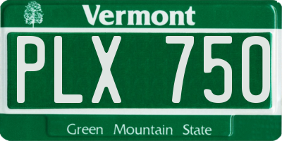 VT license plate PLX750
