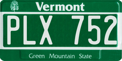 VT license plate PLX752