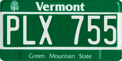 VT license plate PLX755