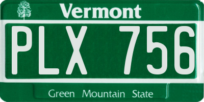 VT license plate PLX756