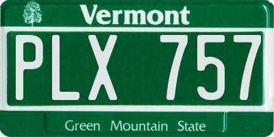 VT license plate PLX757