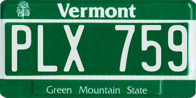 VT license plate PLX759