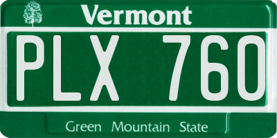 VT license plate PLX760