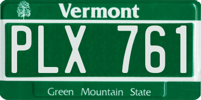 VT license plate PLX761