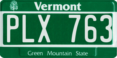 VT license plate PLX763