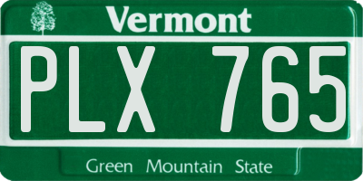 VT license plate PLX765