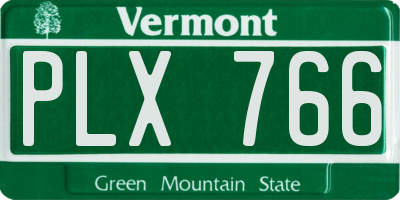 VT license plate PLX766