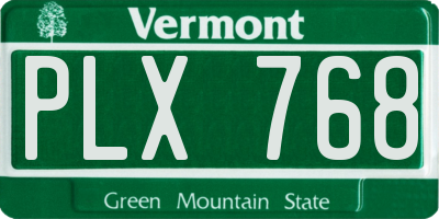 VT license plate PLX768