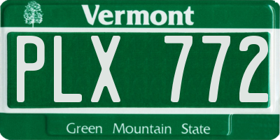 VT license plate PLX772