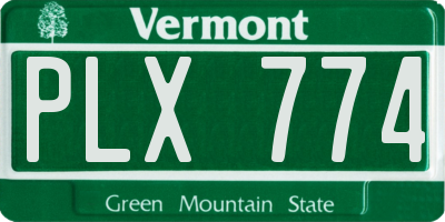 VT license plate PLX774