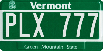 VT license plate PLX777