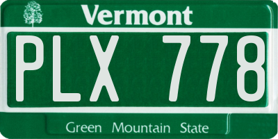 VT license plate PLX778