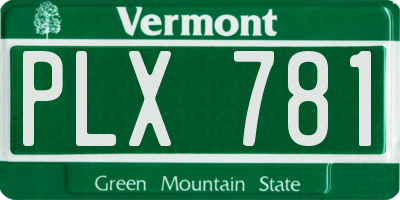 VT license plate PLX781