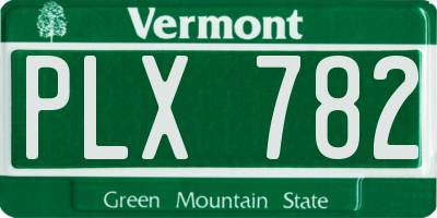VT license plate PLX782