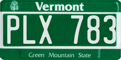 VT license plate PLX783