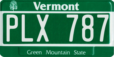 VT license plate PLX787