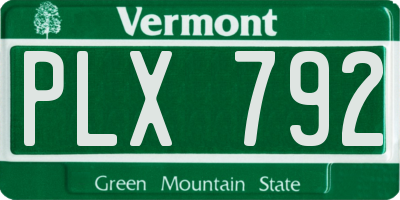 VT license plate PLX792