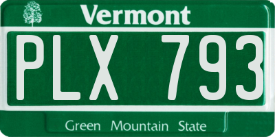VT license plate PLX793