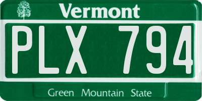VT license plate PLX794