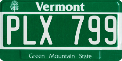 VT license plate PLX799